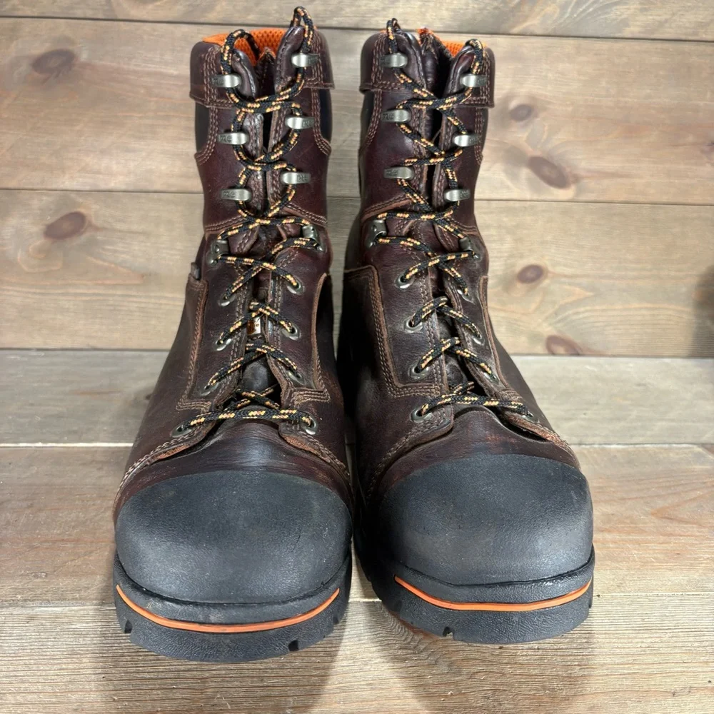 Timberland PRO Endurance mens size 13 wide shoes brown steel toe work boots